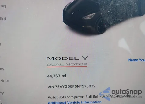 2022 Tesla Model Y Performance Dual Motor All-Wheel Drive from USA, damaged, VIN 7SAYGDEF6NF573872